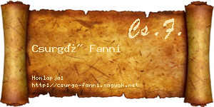 Csurgó Fanni névjegykártya
