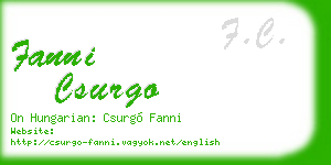 fanni csurgo business card